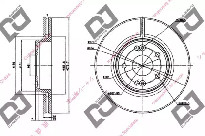 Тормозной диск DJ PARTS BD1274